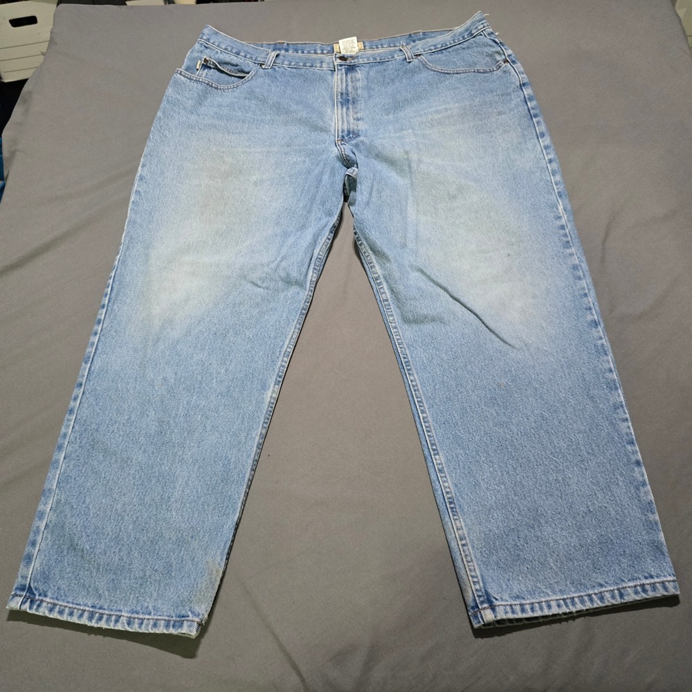 vintage LL Bean Relaxed Fit Jeans Mens 44x29 Light Wash Blue Denim